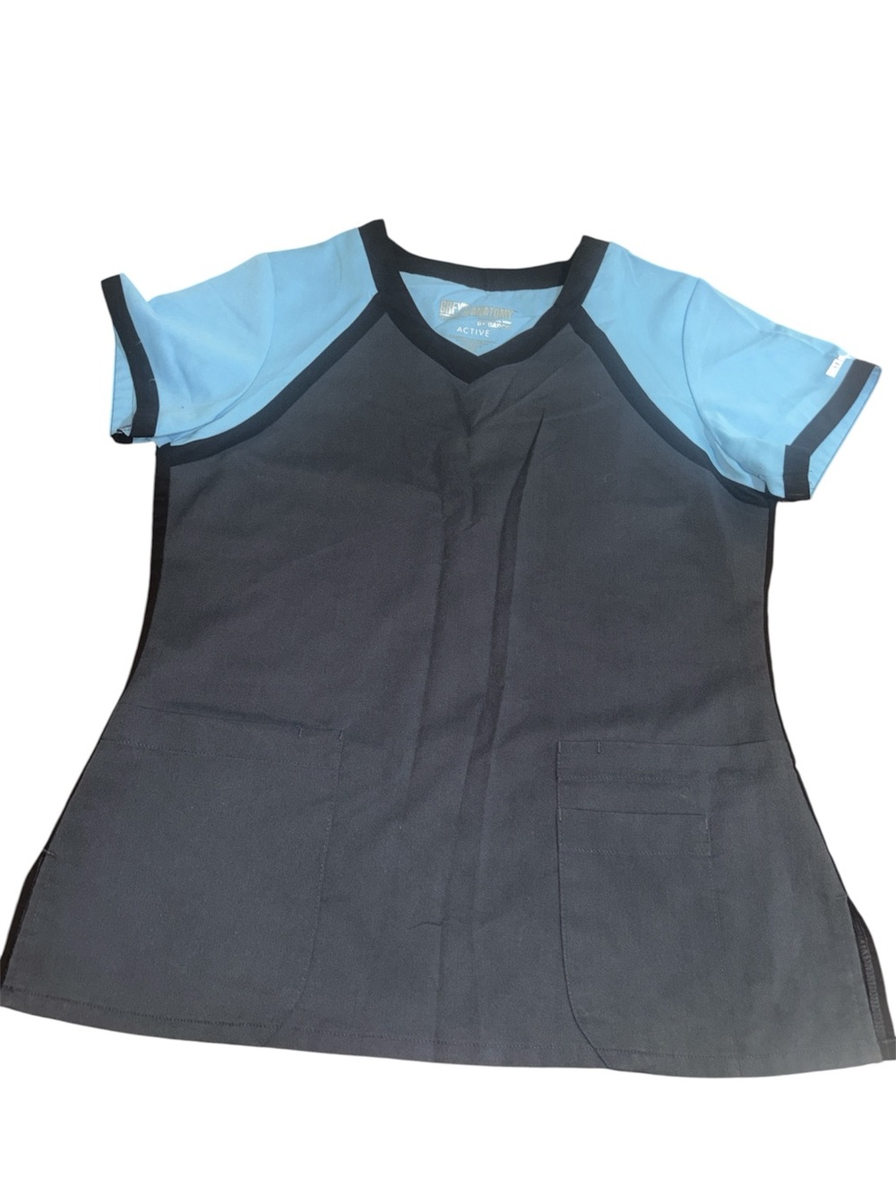 Greys anatomy Active Black and Light Blue V-Neck scrub